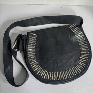 Calleen Cardero Black Leather Studded Women's Bag